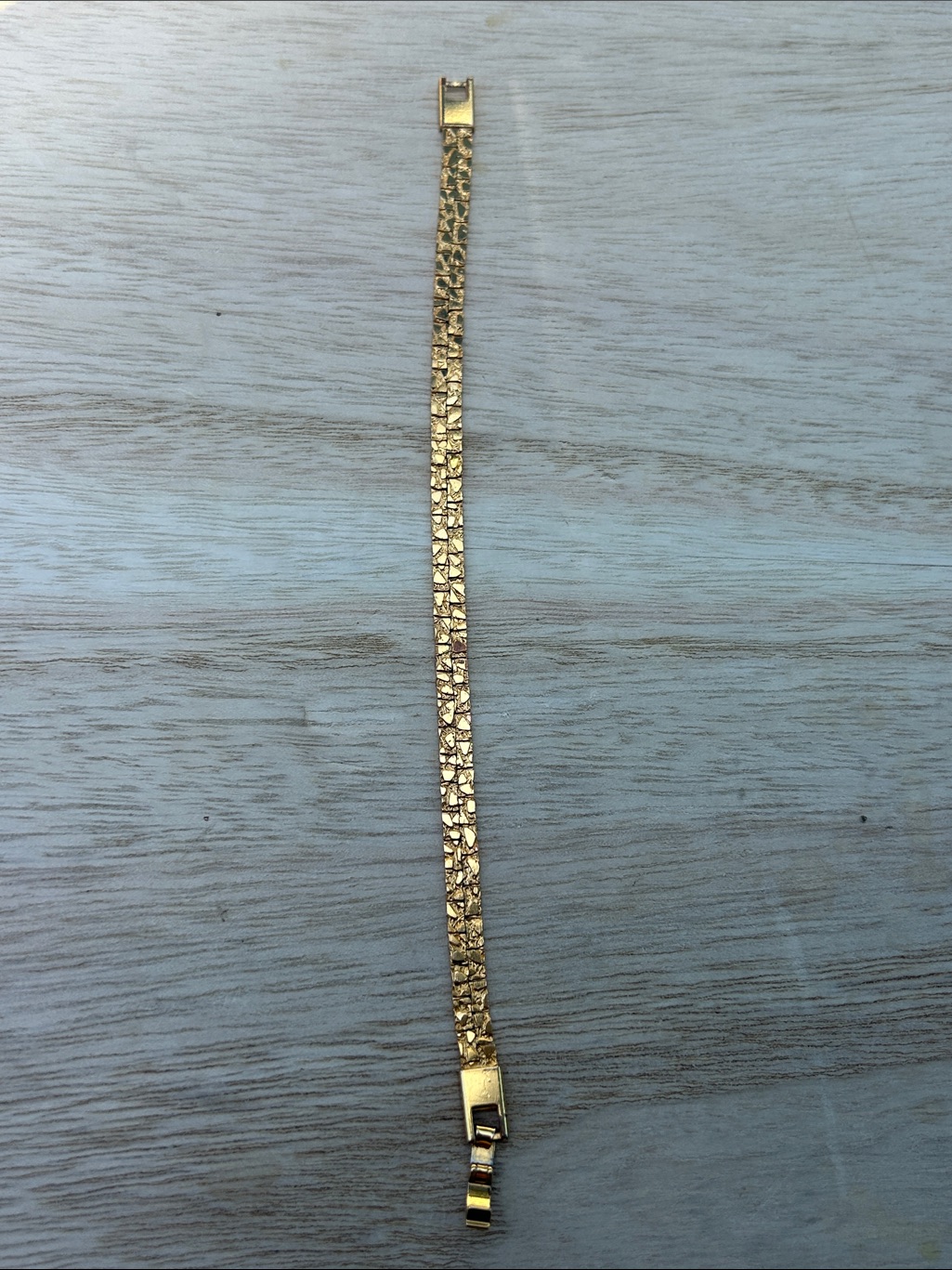 Vintage Gold Plated Textured Link Bracelet